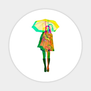 A woman with an umbrella Magnet